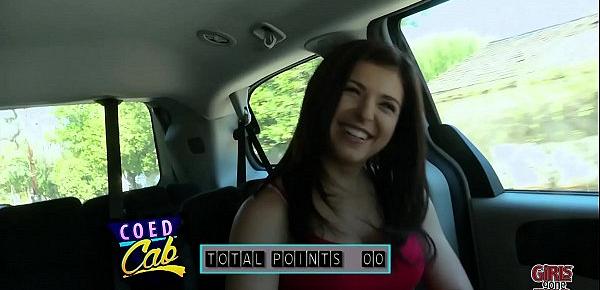  GIRLS GONE WILD - Young Babe Lia Suddenly Finds Herself In The Coed Cab
